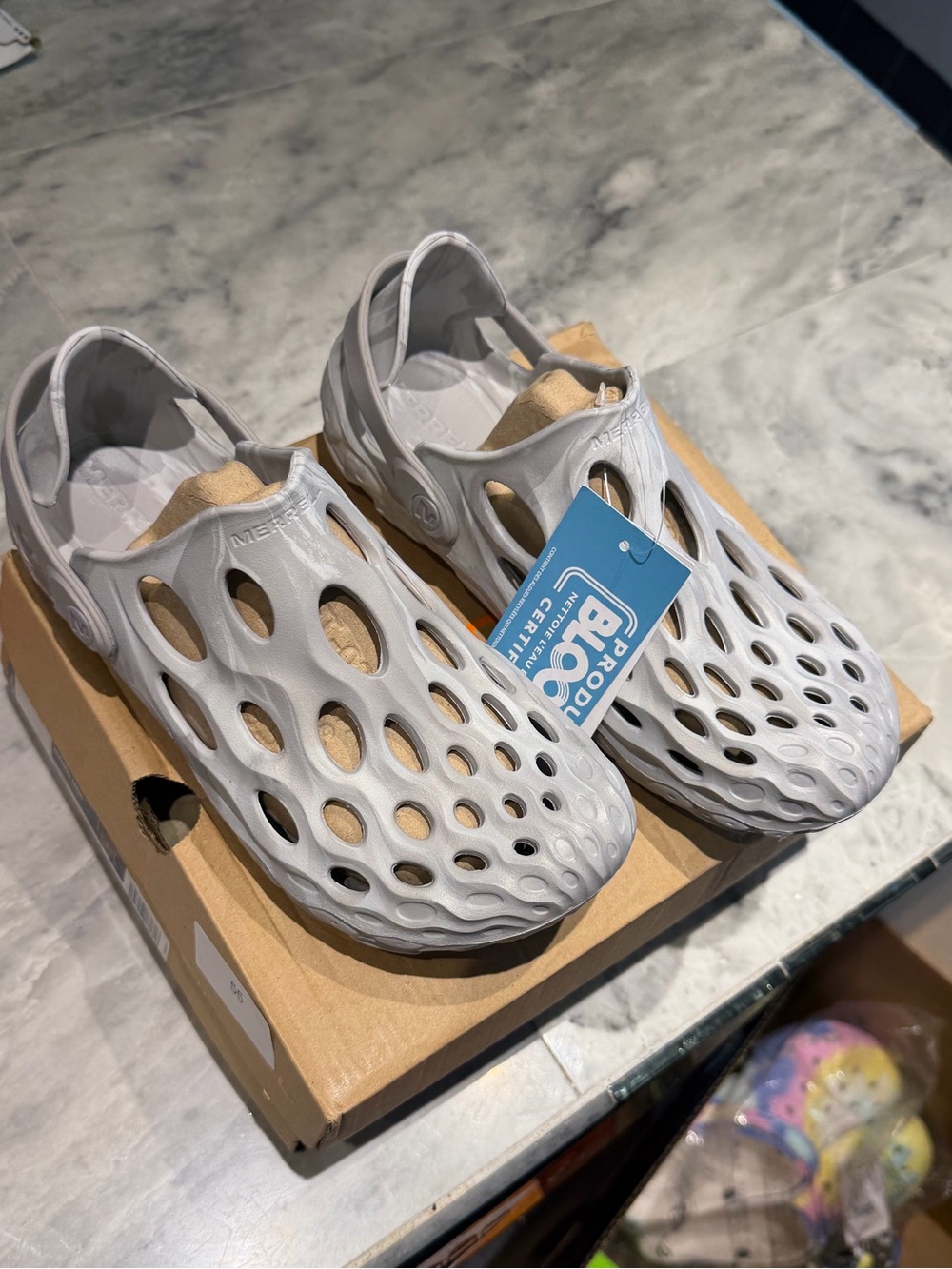 Merrell hydro moc paloma Light Gray Slip-On Foam Clog with Perforated Design